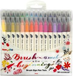 Pentel ecsettoll kétvégű Twin Brush Pen 30 db-os szett (SESW30C-30)