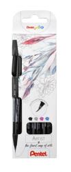 Pentel ecsettoll vékony Brush Sign Pen Artist 4 db-os - fekete, piros, kék, zöld (SESF30C-4)