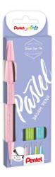 Pentel ecsettoll kalligrafikus hajlékony hegyű Brush Sign Pen 4 db-os - vpink, vkék, szkék, vzö (SES15P-4)