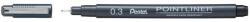 Pentel tűfilc Pointliner 0, 3 mm - fekete (S20P-3A)