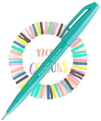 Pentel ecsettoll kalligrafikus hajlékony hegyű Brush Sign Pen - smaragdzöld (SES15C-D4X)
