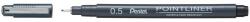 Pentel tűfilc Pointliner 0, 5 mm - fekete (S20P-5A)
