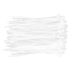 TOPEX Legaturi de cablu 2, 5 mm x 100 mm, alb, 100 bucati (44E975)