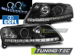 AUDI A6 C6 04.04-08 ANGEL EYES LED BLACK Tuning-Tec Fényszóró (LPAUA4)