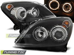 OPEL ASTRA H 03.04-09 3.5D Angel Eyes fekete Tuning-Tec Fényszóró (LPOP72)
