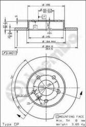 BREMBO Disc frana OPEL COMBO Tour (2001 - 2016) BREMBO 08.7627. 75