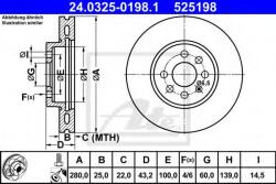 ATE Disc frana OPEL ASTRA H Combi (L35) (2004 - 2016) ATE 24.0325-0198.1