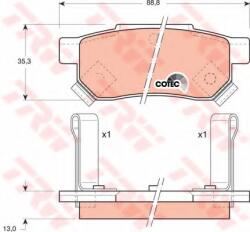 TRW Set placute frana, frana disc HONDA JAZZ III (GE) (2007 - 2013) TRW GDB499