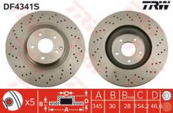TRW Disc frana MERCEDES C-CLASS Sportscoupe (CL203) (2001 - 2011) TRW DF4341S
