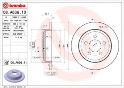 BREMBO Disc frana JEEP CHEROKEE (KJ) (2001 - 2008) BREMBO 08. A636.11