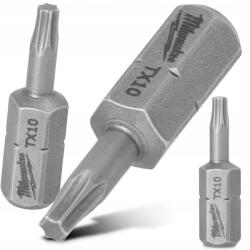 Milwaukee Bit Csavarbehajtó Torx TX10 25mm Mágneses hegy Milwaukee Rozsdamentes (4932399594)
