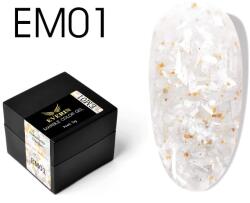 Everin Marble Color Gel EM01 - Gel color efect marmură, fulgi albi & accente aurii (5g) (EM01)