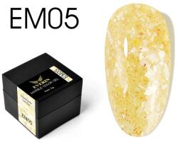 Everin Marble Color Gel EM05 - Gel color cu efect marmurat galben auriu și fulgi perlați (5g) (EM05)