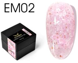 Everin Marble Color Gel EM02 - Gel color cu efect marmorat roz pastel și reflexii perlate (5g) (EM02)