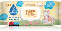 Go Wipes Cleanse & Cream Sweet Almond Milk servetele delicate pentru copii pentru piele sensibila aloe vera 0+ 50 buc