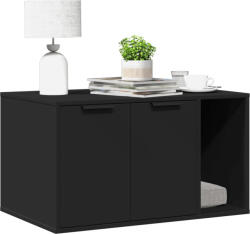vidaXL fekete szerelt fa macskaalomdoboz 80 x 50 x 45 cm (857734) - balena