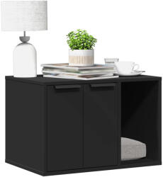 vidaXL fekete szerelt fa macskaalomdoboz 60 x 40 x 40 cm (857725) - balena