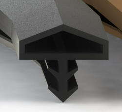 AVSeal Beltéri ajtó szigetelés nútba helyezhető 5 m fekete 10mm széles ajtótömítő szigetelő profil beépíthető nem ragasztható