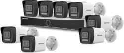 HikVision Sistem supraveghere IP exterior basic HikVision KIT-HIK-B8EXT4MP-HL30M-POE, 8 camere, 2 MP, 2.8 mm, IR / lumina alba 30 m, PoE (KIT-HIK-B8EXT4MP-HL30M-POE)