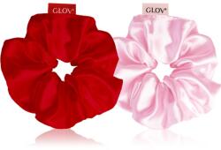 GLOV Satin Scrunchies M Elastice pentru par Red/Pink 2 buc