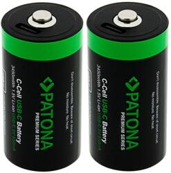 PATONA PREMIUM LR14 (C) 2300 mAh, USB-C töltéssel, 2db (PT1411)