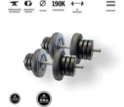 GazoFitness GazoFitness® Kézi Súlyzó 2 x 18 Kg( Össz: 36 Kg)