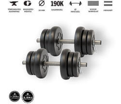 GazoFitness GazoFitness® Kézi Súlyzó 2 x 10, 5Kg. /21Kg/(2, 5 kg és 1, 25Kg-os tárcsákkal)