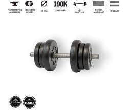 GazoFitness GazoFitness® Kézi Súlyzó 10, 5 Kg(1, 25kg és 2, 5kg tárcsákkal)