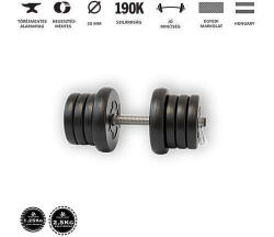 GazoFitness GazoFitness® Kézi Súlyzó 13, 5Kg(1, 25kg és 2, 5 kg súlytárcsákkal)