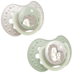 LOVI Suzete luminoase din silicon Lovi - Night & Day, 0-6 luni, 2 buc (22/929)