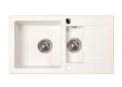 Marmorin Isao 1, 5 Medencés Mosogató Gyümölcsmosóval és Csepegtetővel 780x435x170 White