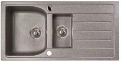 Marmorin Lukka 1, 5 Medencés Mosogató Gyümölcsmosóval és Csepegtetővel 960x480x190 Grey