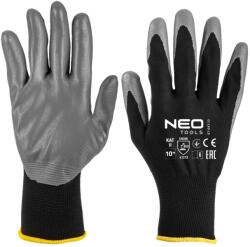 NEO TOOLS Munkakesztyű, nitril bevonatú poliészter, 4131X, 10, Rendelési egység: 12db (97-647-10) - olaj