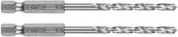 GRAPHITE Csigafúró, 1/4" hatszög szárral, HSS DIN 338, 4, 2mm, 2db/cs (54T706) - olaj