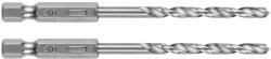 GRAPHITE Csigafúró, 1/4" hatszög szárral, HSS DIN 338, 4mm, 2db/cs (54T705)