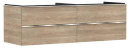 Hansgrohe Xelu Q Konzolos mosdószekrény négy fiókkal 1560/550 mosdótálakhoz, matt fehér fogantyú/természetes tölgy 54092700 (54092700)