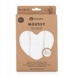 Petite&Mars Muszlin pelenka 3 db Petite&Mars Moussy Total White 68cm x 68cm (8596202005957)