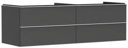 Hansgrohe Xelu Q Konzolos mosdószekrény 4 fiókkal 1560/550 mosdótálakhoz, matt fehér fogantyú/matt szürke gyémánt 54091700 (54091700)