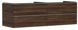Hansgrohe Xelu Q Konzolos mosdószekrény négy fiókkal 1560/550 mosdótálakhoz, króm fogantyú/sötét dió 54093000 (54093000)