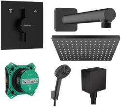 Hansgrohe DouTurn E 2 funkciós zuhanyrendszer csomag egykaros rejtett csapteleppel matt fekete
