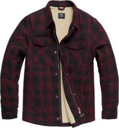 Vintage Industries Craft Craft jachetă din sherpa de mare greutate, cu carouri burgundy