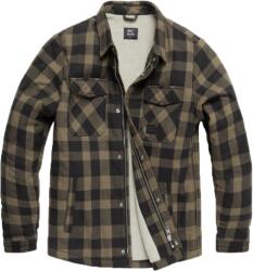 Vintage Industries Craft Craft jachetă de sherpa de mare greutate, carouri bej