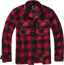 Brandit Tricou cu mânecă lungă Brandit Jeff Fleece, roșu/negru