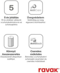 RAVAK Zuhanyajtó ASDP3-110 198 fekete+Grape üveg