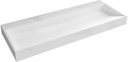 Cerano - Öntött márvány mosogató Vita - falra és munkalapra - 2 csap lyuk - matt fehér - 120x46 cm, CER-CER-8050BD6941 (CER-CER-8050BD6941)