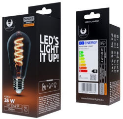 Forever Light Filament E27 ST64, 250lm, 2000K, LED izzó, füst színű burával (RTV0100017)