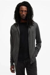 AllSaints gyapjú felső MODE MERINO ZIP HOOD szürke, melange, kapucnis, M084KB - szürke S