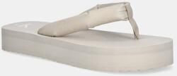Calvin Klein Jeans flip-flop BEACH SANDAL FLATFORM TTXR SATIN bézs, női, platformos, YW0YW01723 - bézs Női 40