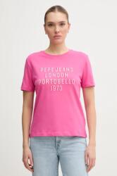 Pepe Jeans pamut póló RUBY női, rózsaszín, PL506027 - rózsaszín M
