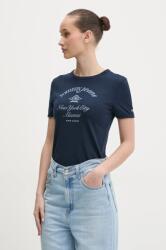 Tommy Jeans pamut póló női, sötétkék, DW0DW20323 - sötétkék M